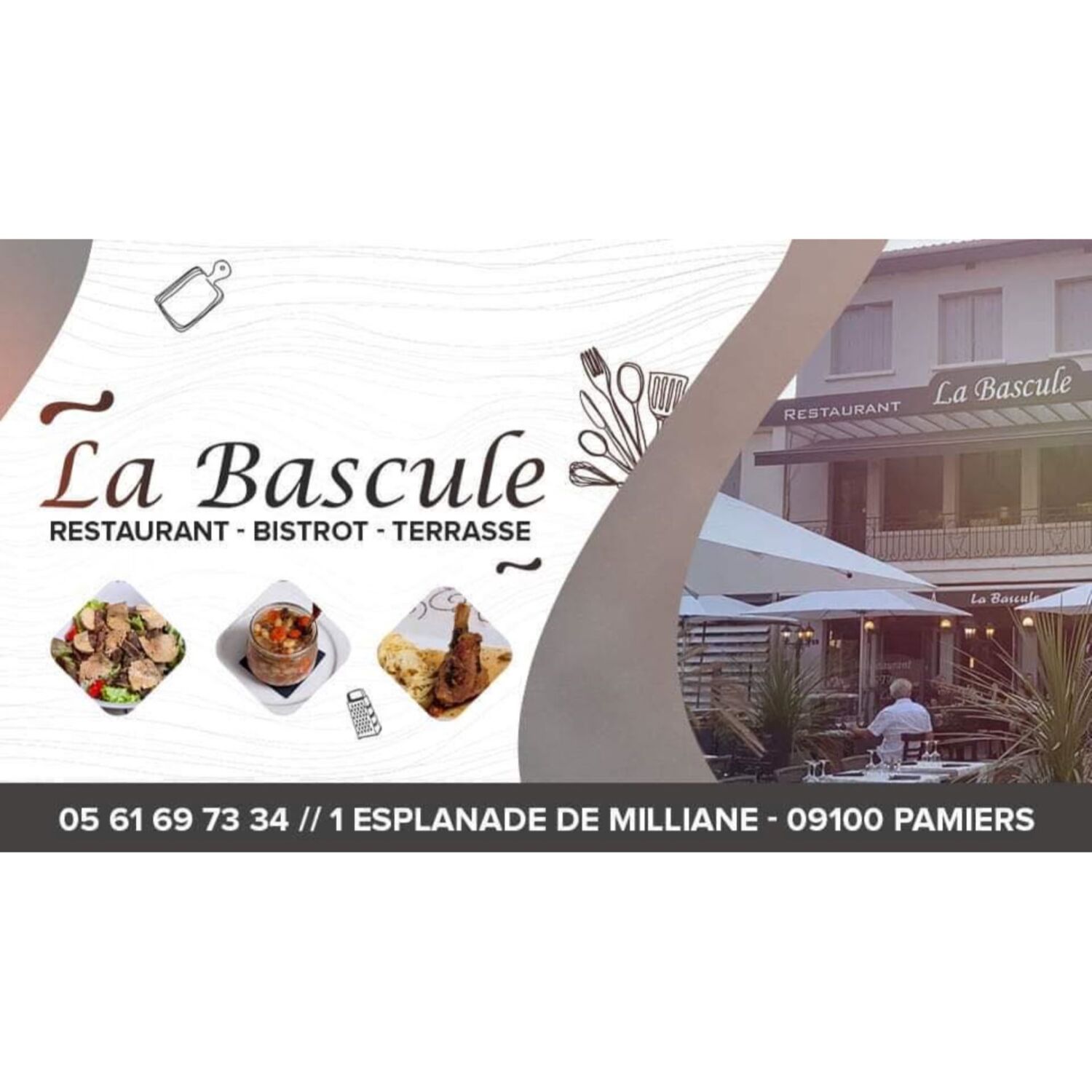 La menu du jour sur 100% radio à Pamiers au restaurant la bascule