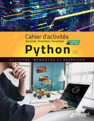 Image Cahier d’activités Python – 2de, 1re et Term bac techno STAV