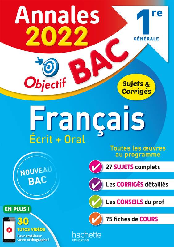 Livres Scolaire-Parascolaire Lycée Annales Objectif BAC 2022 Français 1res Isabelle de Lisle, Sylvie Beauthier