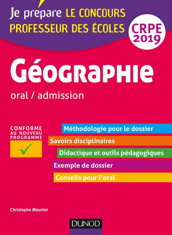 Géographie - Professeur des écoles - oral / admission - CRPE 2019