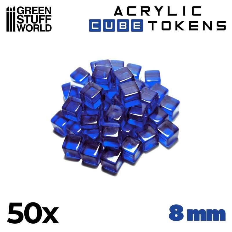 Cubes bleus 8mm (x50)