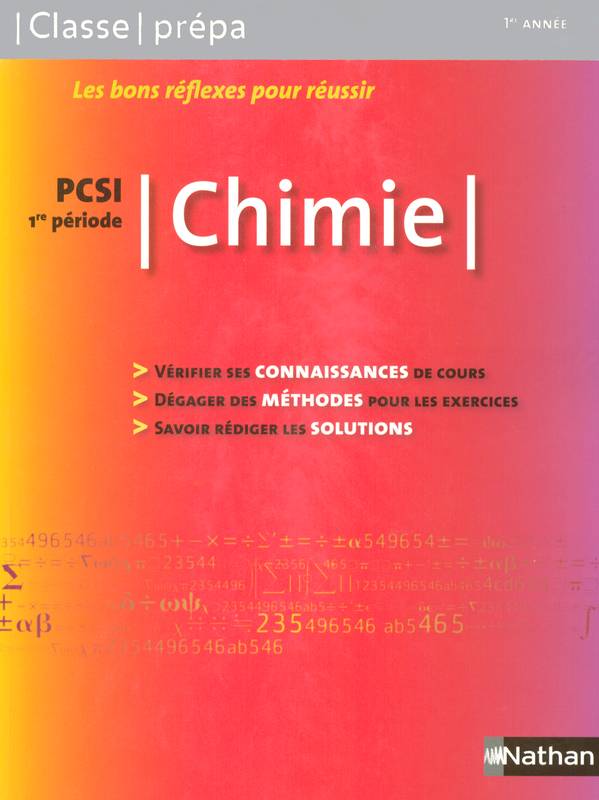 Chimie - PCSI 1re période Classe Prépa