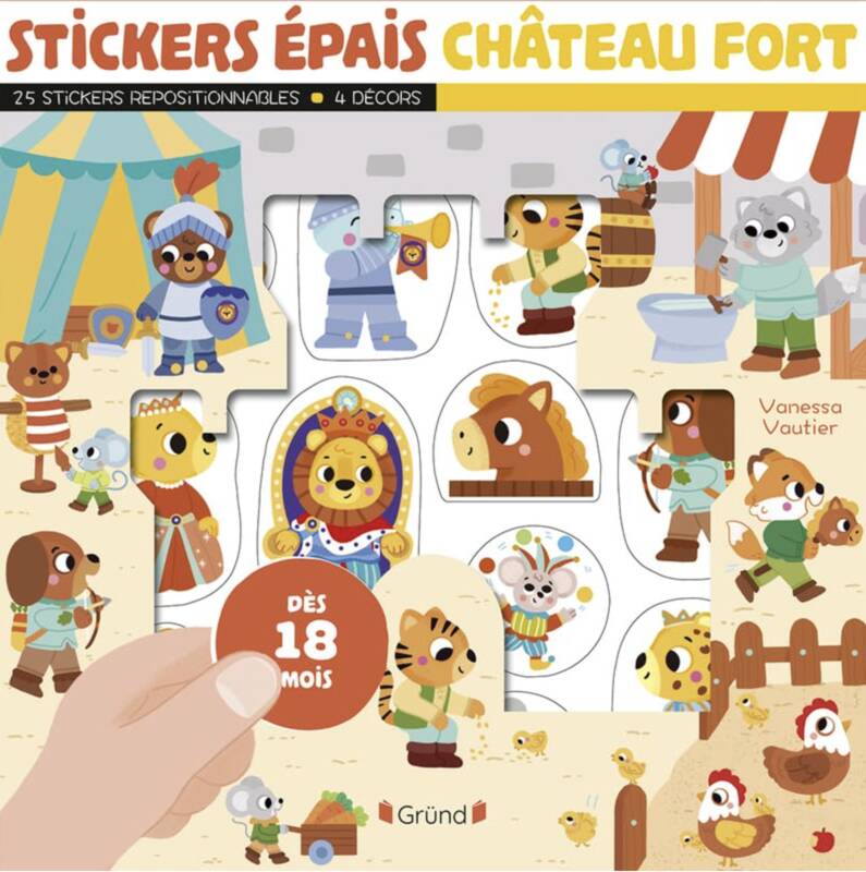 Jeux et Jouets Loisirs créatifs Pochettes créatives Stickers et gommettes Stickers épais - Château fort Vanessa Vautier