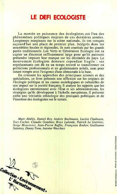 Livres Écologie et nature Écologie Le défi écologiste Marc Abélès