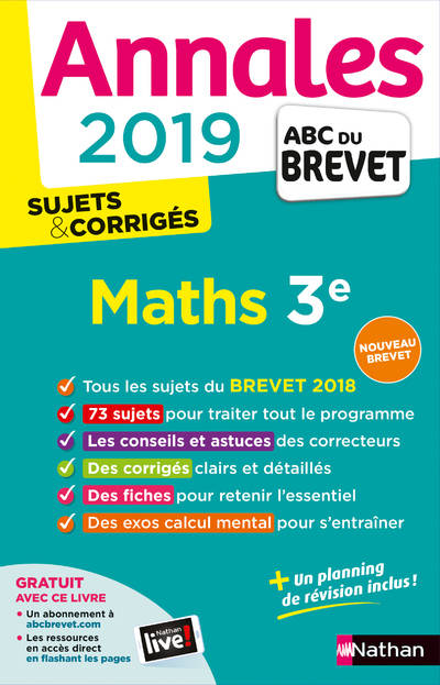 Annales Brevet 2019 Maths - Corrigé