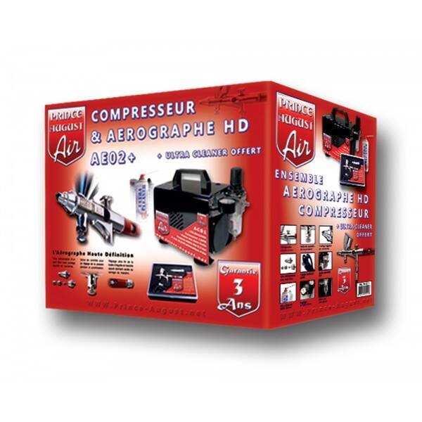 Compresseur & aérographe HD AE02+ (Ultra Cleaner offert)