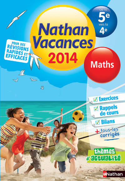 Nathan Vacances Mathématiques - De la 5è vers la 4è