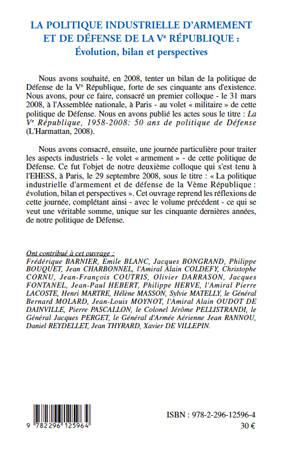 La politique industrielle d'armement et de défense de la Ve République, Evolution, bilan et perspectives