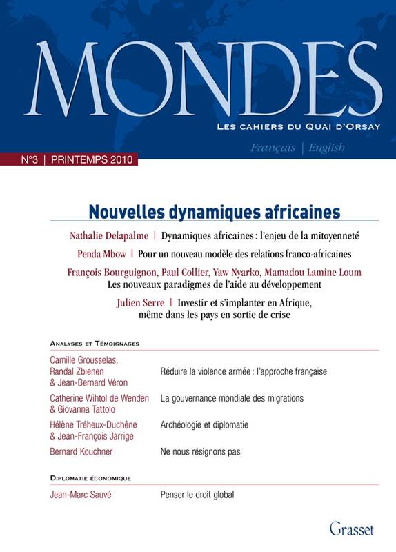 Mondes n°3 - Les cahiers du Quai d'Orsay, Nouvelles dynamiques africaines
