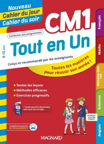 Jeux et Jouets Livres Parascolaire Primaire Tout en Un CM1 - Leçons, méthodes et exercices - Nouveau Cahier du jour Cahier du soir, Toutes les matières pour réussir son année Dominique Vacher, Christian Redoute