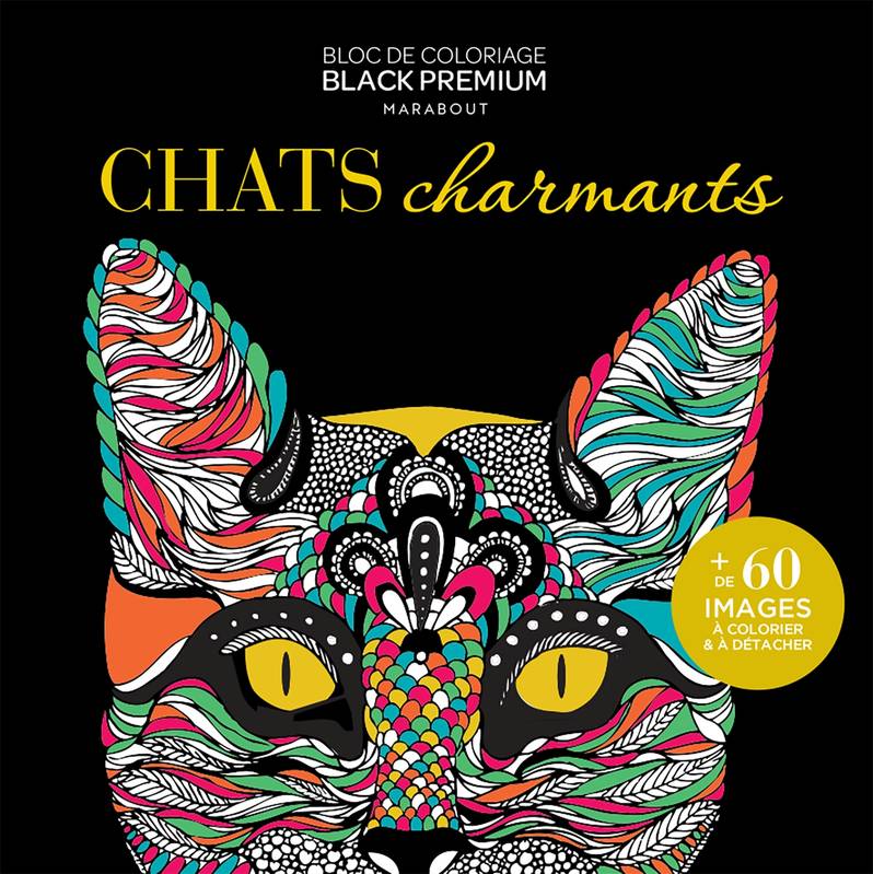 Jeux et Jouets Loisirs créatifs Coloriage Carnet Black Premium - Chats COLLECTIF