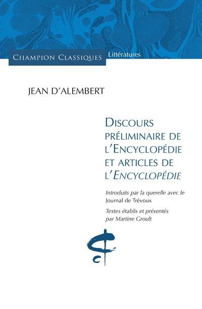 Discours préliminaires de l'Encyclopédie et articl