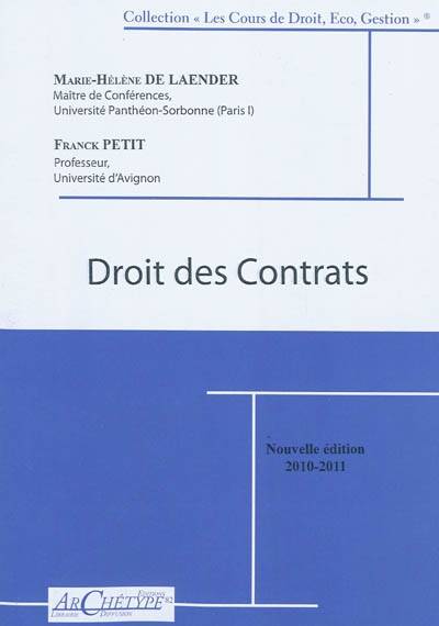 Droit des contrats, cours et exercices corrigés