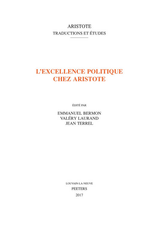 L'excellence politique chez Aristote