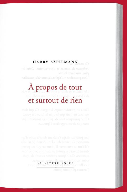 À Propos de tout et surtout de rien Harry Szpilmann