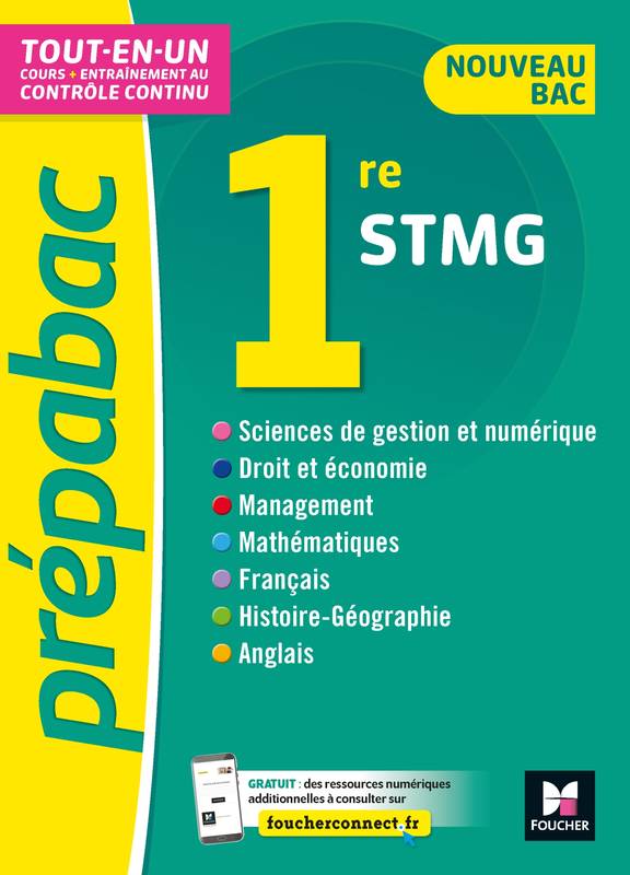 PREPABAC 1re STMG -Bac 2022 - Toutes les matières - Cours et contrôle continu