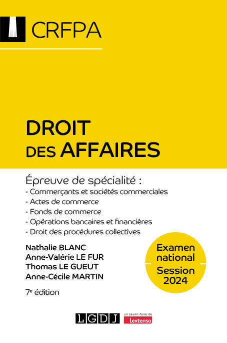 Droit des affaires - CRFPA - Examen national Session 2024