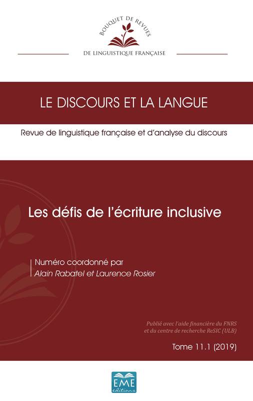 Les défis de l'écriture inclusive, 11.1 - 2019