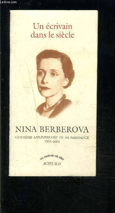 Brochure nina berberova, centième anniversaire de sa naissance, 1901-2001 Hubert Nyssen, Isabelle Nancy