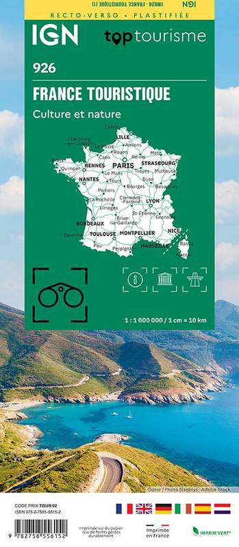 1M926 France Touristique plastifiée