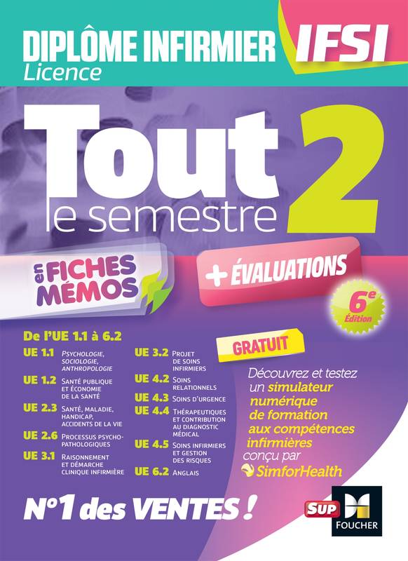 Livres Santé et Médecine Médecine Paramédical Tout le semestre 2 en fiches mémos - DEI IFSI - 6e édition - Révision et entraînement Cidàlia Moussier, Alexis Cavaillon, Marie Liendle, Jacques Birouste, Laïla Zaâzoui, Yamina Garnier, Catherine Geslain, Priscilla Benchimol, Nadia Ouali-Ziane, Peter Crevant, Kamel Abbadi, Sylvie Navarre