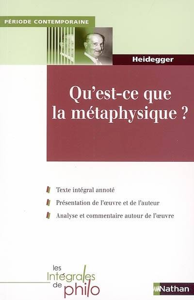 INTR PHILO QU'EST-CE QUE LA METAPHYSIQUE