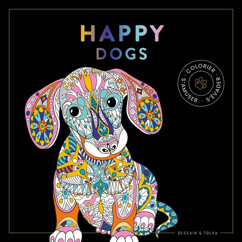 Jeux et Jouets Loisirs créatifs Coloriage Black coloriage Happy dogs - NP XXX