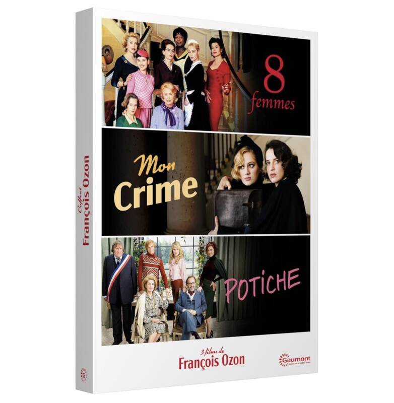 Coffret 3 films de François Ozon : 8 femmes + Mon crime + Potiche - DVD François Ozon, Catherine Deneuve, Isabelle Huppert, Emmanuelle Béart