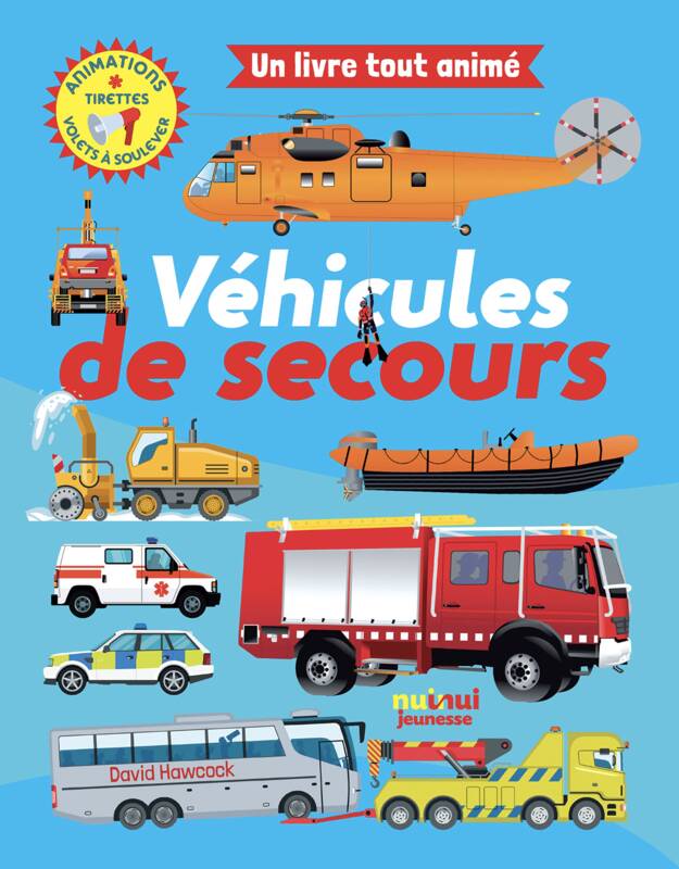 Un livre tout animé - Véhicules de secours