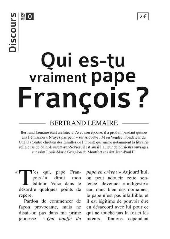 Livres Sciences Humaines et Sociales Actualités Qui es-tu vraiment pape François ? Bertrand Lemaire