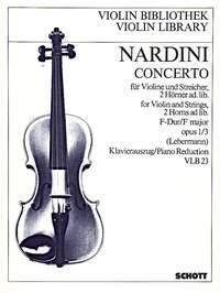 Concerto F Major, op. 1/3. violin and string orchestra; 2 horns in F ad libitum. Réduction pour piano avec partie soliste.