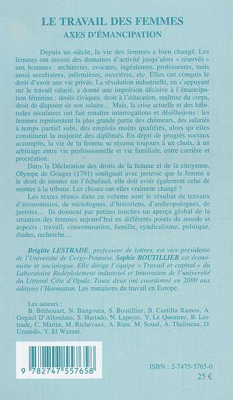 Le travail des femmes, Axes d'émancipation