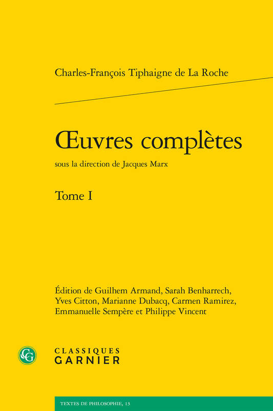 Livres Sciences Humaines et Sociales Philosophie 1, Oeuvres complètes Jacques Marx, Charles-François Tiphaigne de La Roche