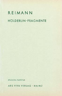 Hölderlin-Fragmente, Soprano and Orchestra. soprano. Partition d'étude.