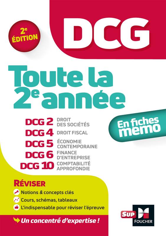 Livres Économie-Droit-Gestion Management, Gestion, Economie d'entreprise Gestion 2, 4, 5, 6, 10, DCG - Toute la 2e année du DCG 2, 4, 5, 6, 10 en fiches - Révision, Dcg 2, droit des sociétés, dcg 4, droit fiscal, dcg 5, économie contemporaine, dcg 6, finance d'entreprise, dcg 10, comptabilité approfondie Alain Burlaud, Françoise Rouaix, Rémi Leurion, Arnaud Thauvron, José Destours, Jean-Luc Mondon, Mohamed Kébli, Jean-Yves Jomard, Annaïck Guyvarc'h