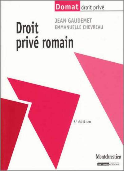 Livres Économie-Droit-Gestion Droit Généralités Droit privé romain 3è ed. Jean Gaudemet