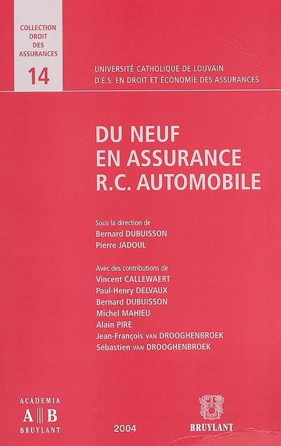 DU NEUF EN ASSURANCE RC AUTOMOBILE DUBUISSON B/JADOUL P