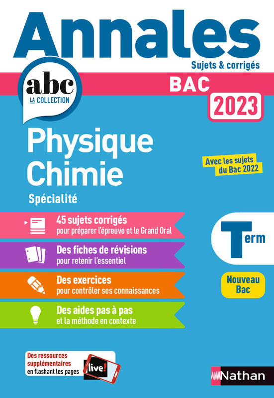 Annales BAC 2023 Physique Chimie Terminale - Corrigé