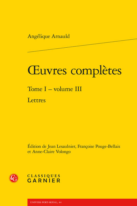 1, Oeuvres complètes, Lettres