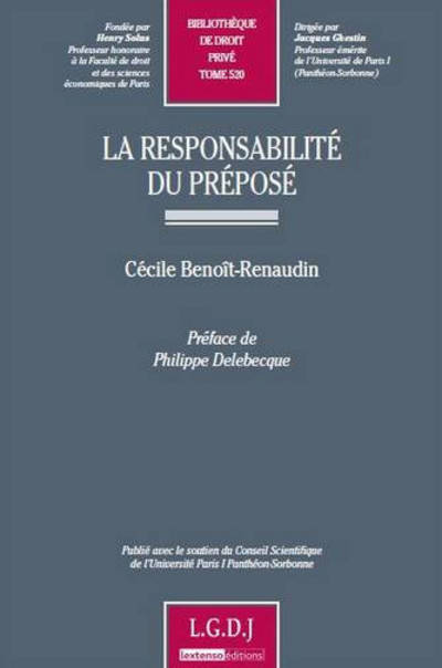 La responsabilité du préposé Cécile Benoît-Renaudin