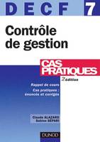 DECF, annales 2005, 7, Contrôle de gestion - DECF 7 - 2ème édition - Cas pratiques, DECF 7, épreuve n° 7