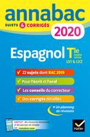 Espagnol terminale toutes séries, LV1 & LV2 / 2020, sujets et corrigés du bac Terminale toutes séries