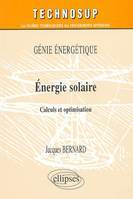 Énergie solaire, calculs et optimisation