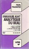 Emmanuel Kant / analytique du beau