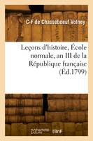 Leçons d'histoire, École normale, an III de la République française