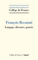 Langage, discours, pensée