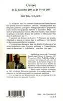 Guinée du 22 décembre 2006 au 26 février 2007, Cette fois, c'est parti !