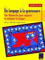 DU LANGAGE A GRAMMAIRE GS, une démarche pour explorer et analyser la langue, GS