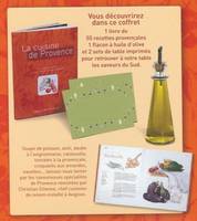 Coffret : La cuisine de Provence (un livre de 55 recettes, un flacon à huile d'olive, deux sets de table imprimés)