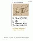 Revue française de pédagogie, n° 163/2008, La culture des élèves : enjeux et questions